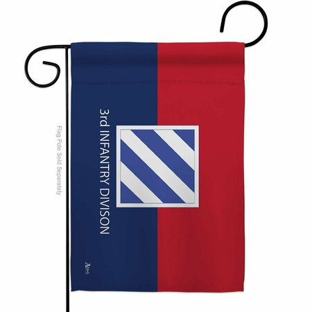 GUARDERIA 13 x 18.5 in. 3rd Infantry Division Garden Flag with Armed Forces Army Dbl-Sided Horizontal Flags GU4212750